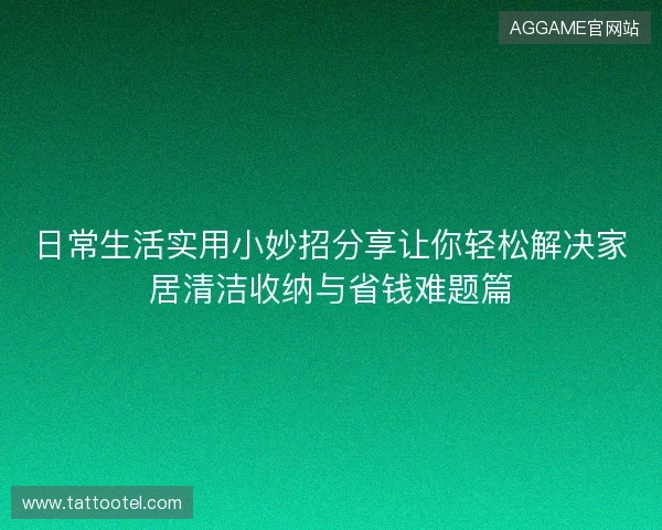 日常生活实用小妙招分享让你轻松解决家居清洁收纳与省钱难题篇